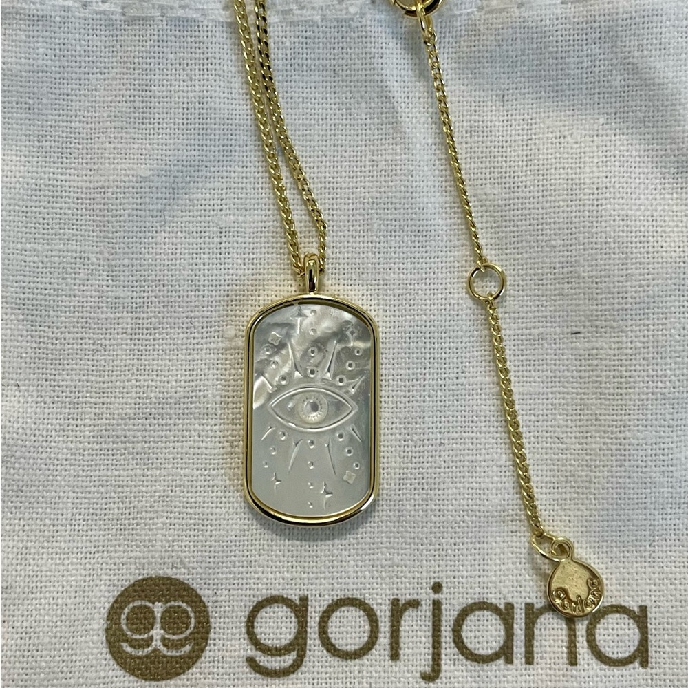 GORJANA - NWOT beautiful mother of pearl charm with evil eye etching.